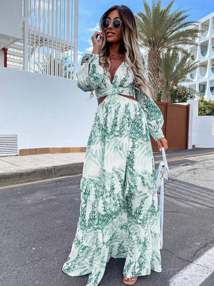 Maxi robe pour femmes avec des détails floraux et une coupe élégante Chic und Stil