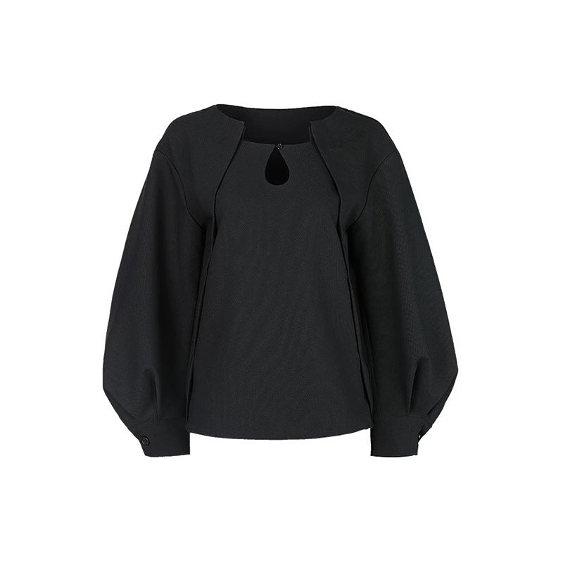 Blouse Élégante à Découpe Femme Chic und Stil