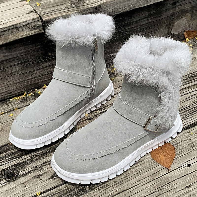 Bottes à doublure chaude pour femmes avec garniture en fourrure tendance Chic und Stil