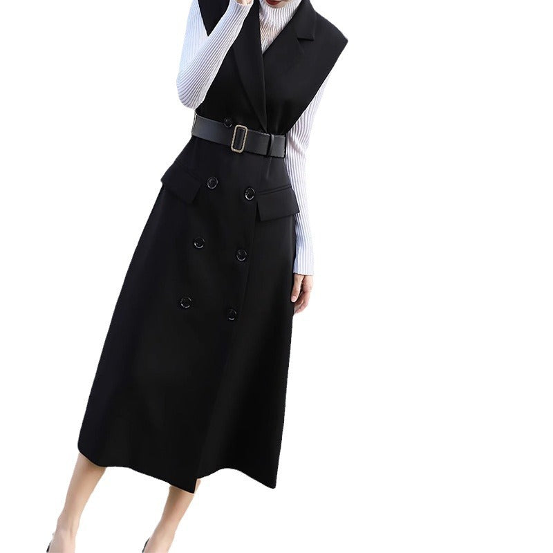 Robe gilet croisée ajustée pour femmes Chic und Stil