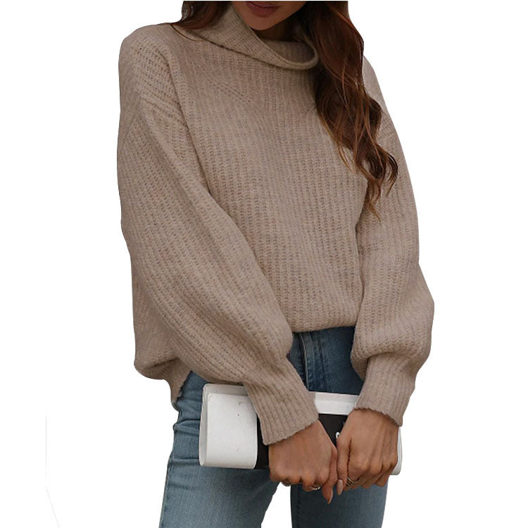 Pull en tricot pour femmes avec coupe ample et col roulé à la mode Chic und Stil