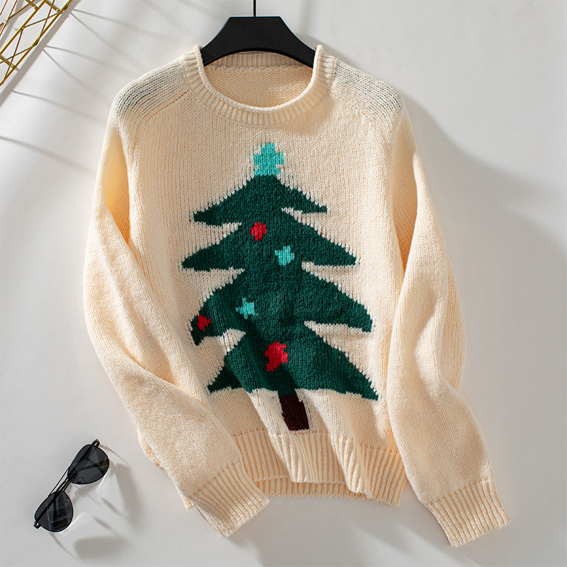 Pull femme avec motif de sapin de Noël festif Chic und Stil