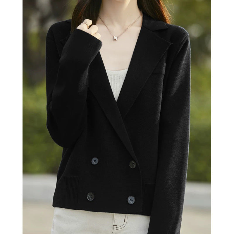 Veste croisée à double boutonnage pour femme Chic und Stil à coupe décontractée