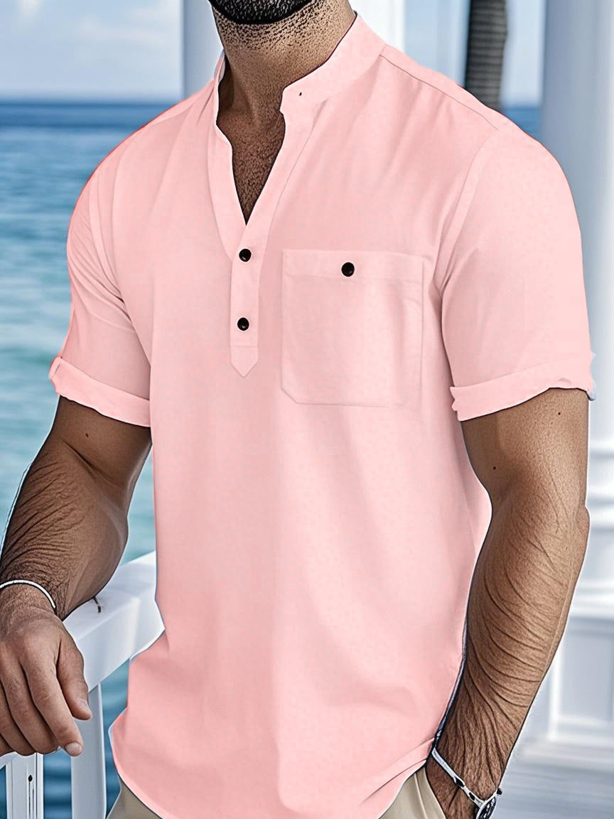 Chemise à manches courtes décontractée pour hommes avec fermeture à boutons Chic und Stil