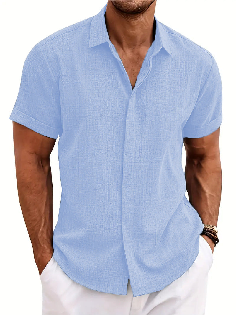 Chemise à manches courtes structurée pour hommes avec boutons Chic und Stil