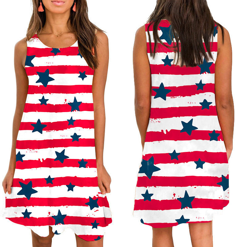 Femmes Robe A-ligne Patriotique Chic und Stil