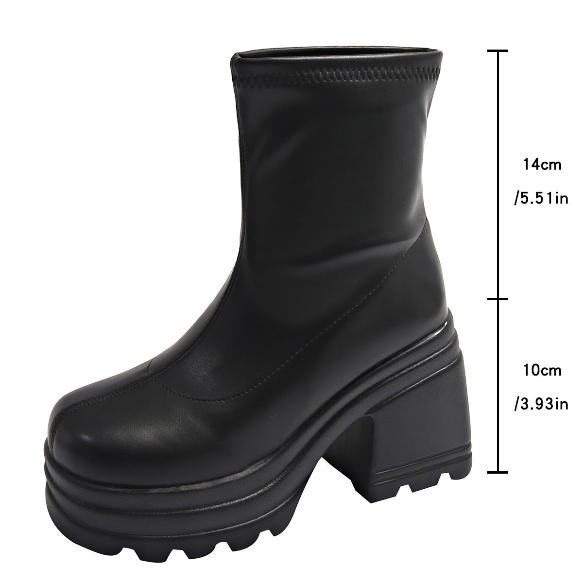 Bottes à tige haute tendance pour femmes avec un large talon bloc Chic und Stil