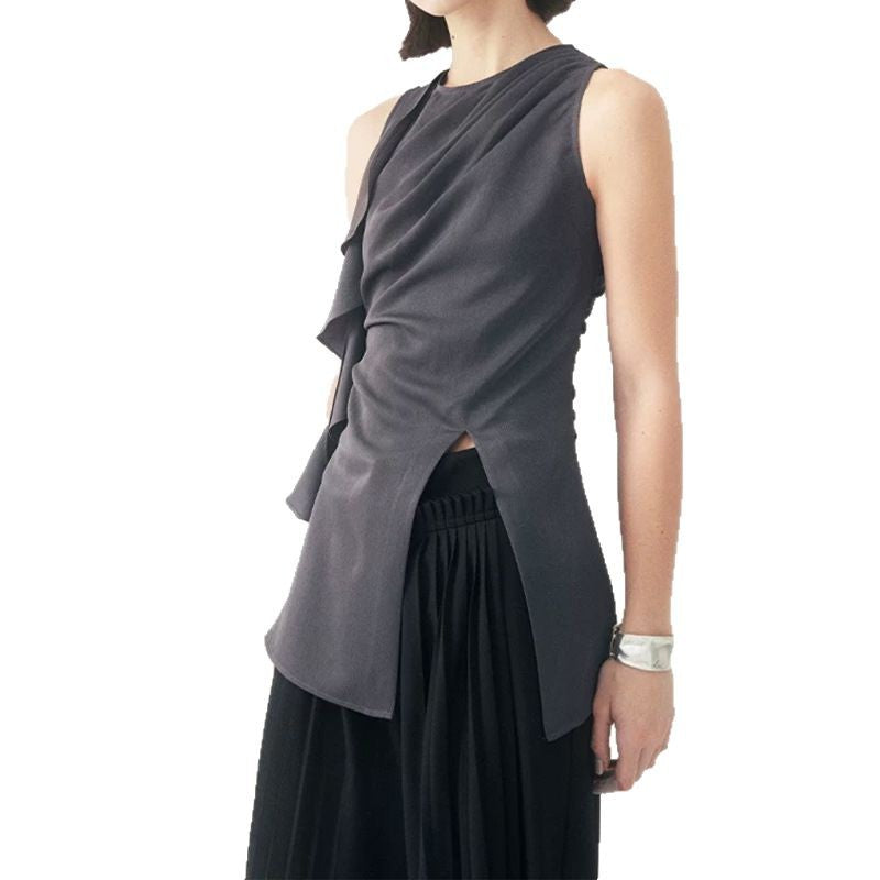 Top à volants asymétrique pour femme Chic und Stil