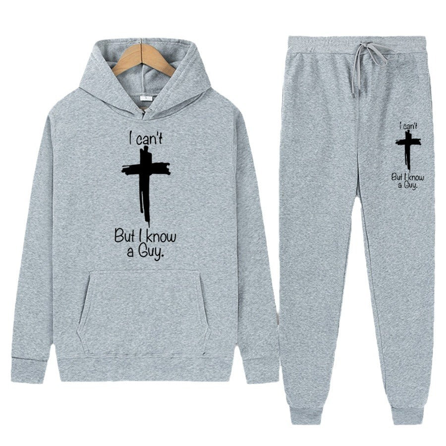 Women's Hoodie and Jogging Pants with Inspirational Inscription Chic and Style