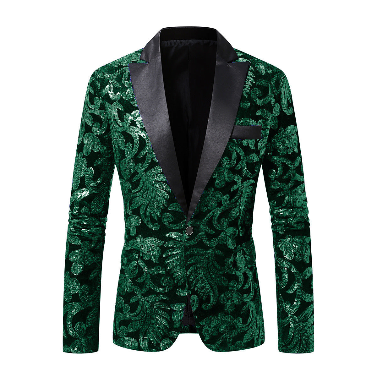 Blazer élégant en sequins pour hommes au design floral luxueux Chic und Stil