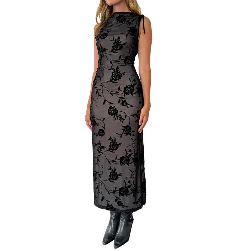 Robe midi élégante en dentelle florale Chic und Stil