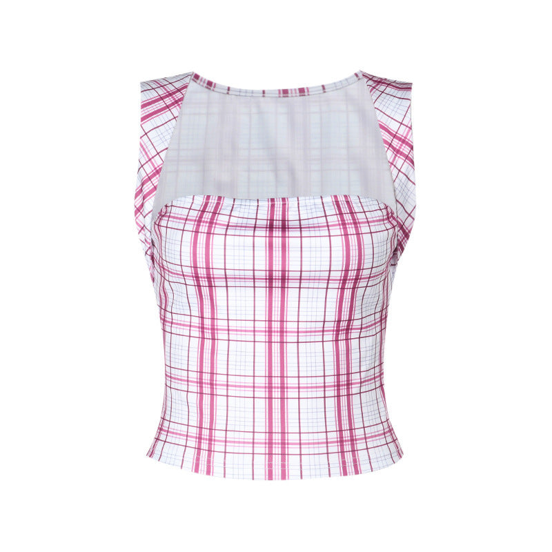 Haut court à carreaux pour femmes Chic und Stil