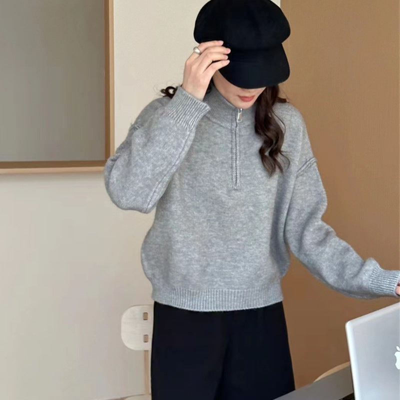 Pull décontracté pour femmes avec short zip et coupe relaxe Chic und Stil
