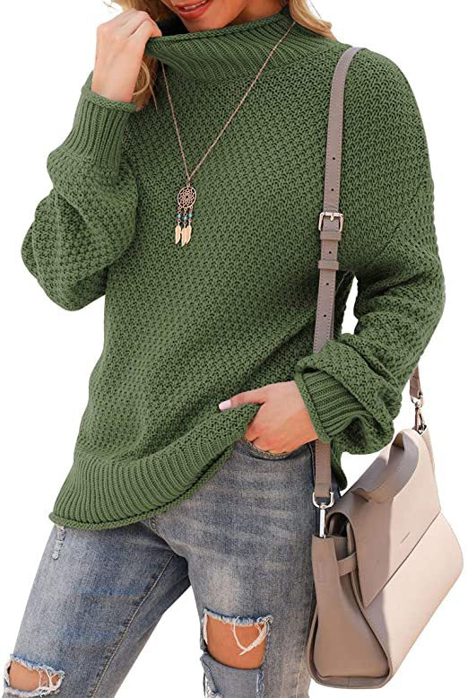 Pull femme avec col haut et motif en tricot structuré Chic und Stil