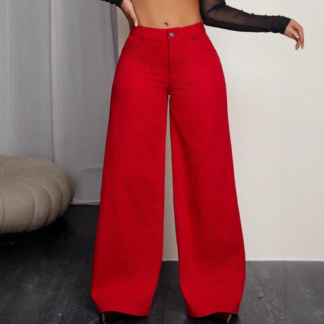 Pantalon taille haute ample pour femmes avec coupe décontractée et design coloré Chic und Stil