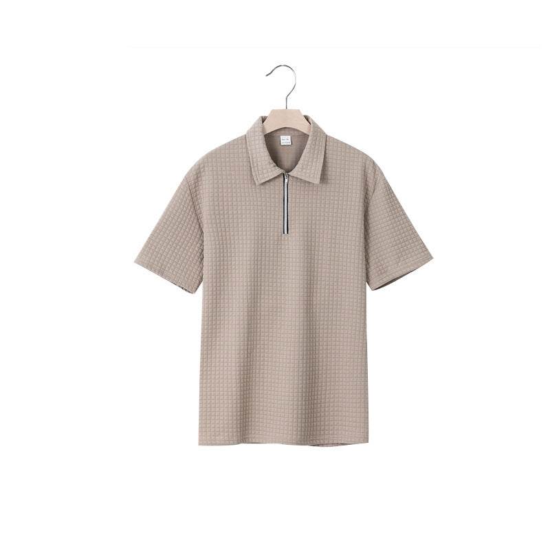 Polo homme à manches courtes avec fermeture éclair moderne et design structuré Chic und Stil