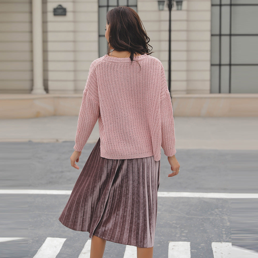 Pull femme en grosse maille tricoté avec coupe décontractée et design structuré Chic und Stil