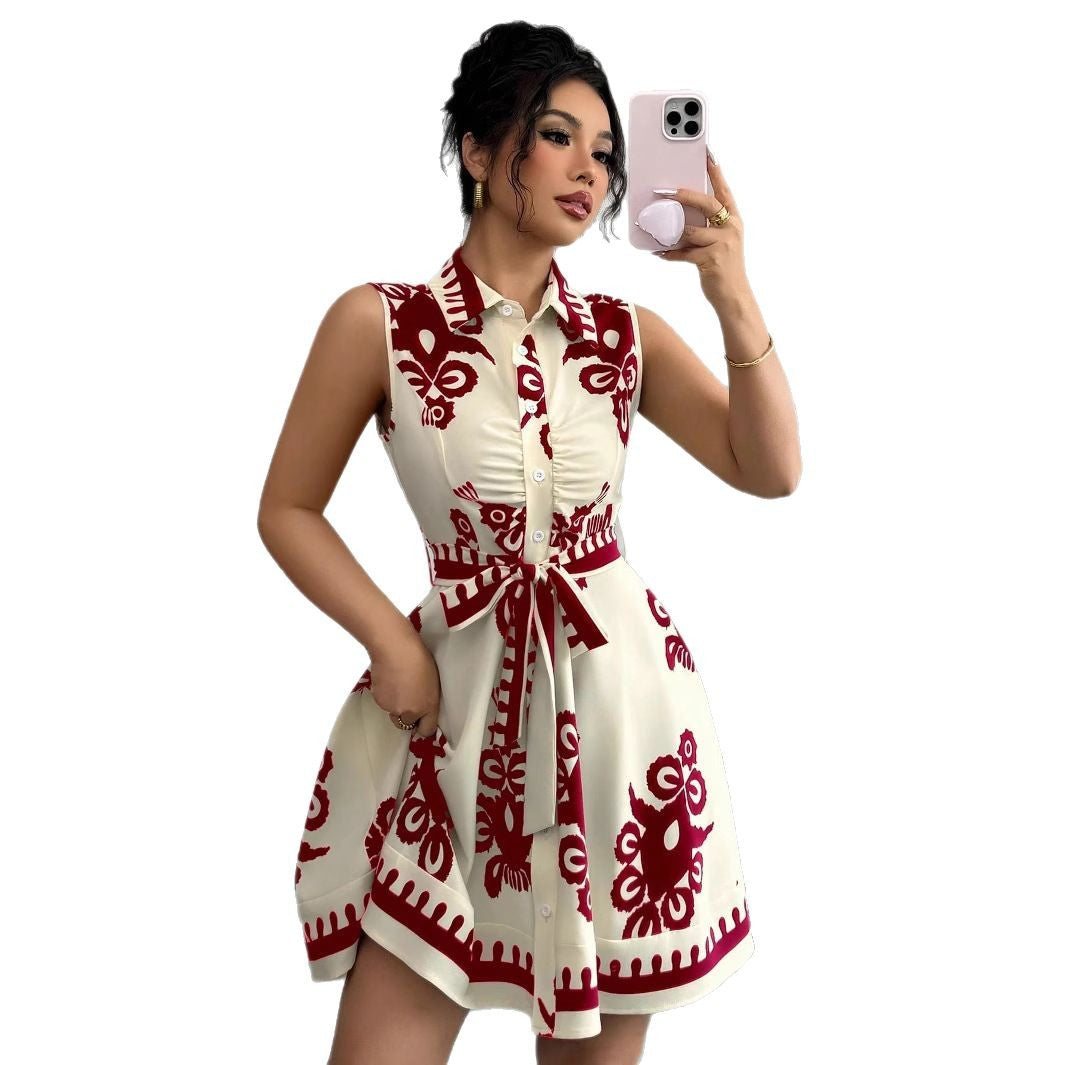Women's Chic and Stylish A-Line Button-Down Shirt Dress