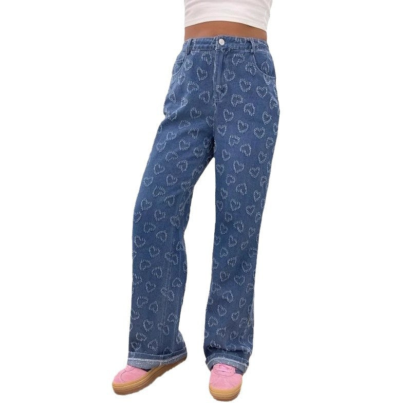 Chic and Style Floral Print Women's Jeans Pants
