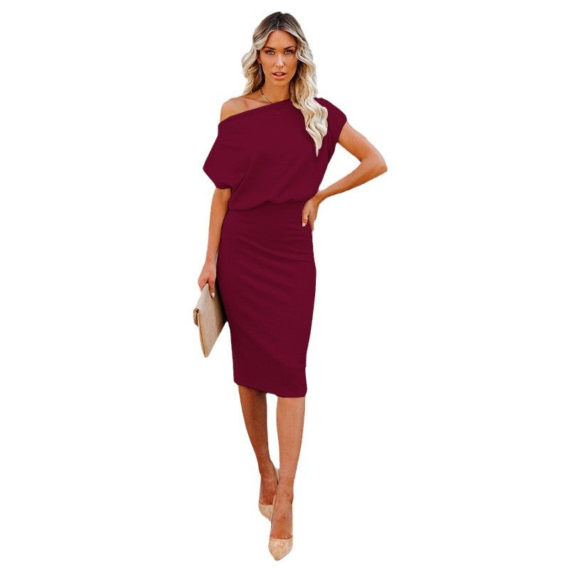 Robe midi bodycon off-shoulder femme Chic und Stil 1751429703