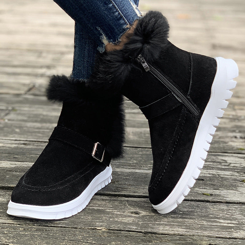 Bottes à doublure chaude pour femmes avec garniture en fourrure tendance Chic und Stil