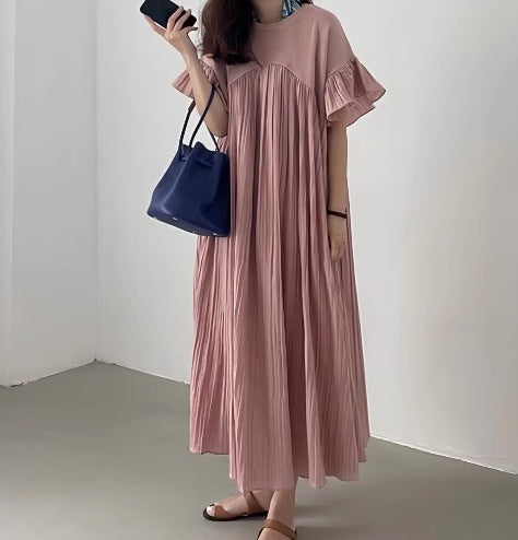 Robe maxi fluide pour femme avec bords froncés Chic und Stil