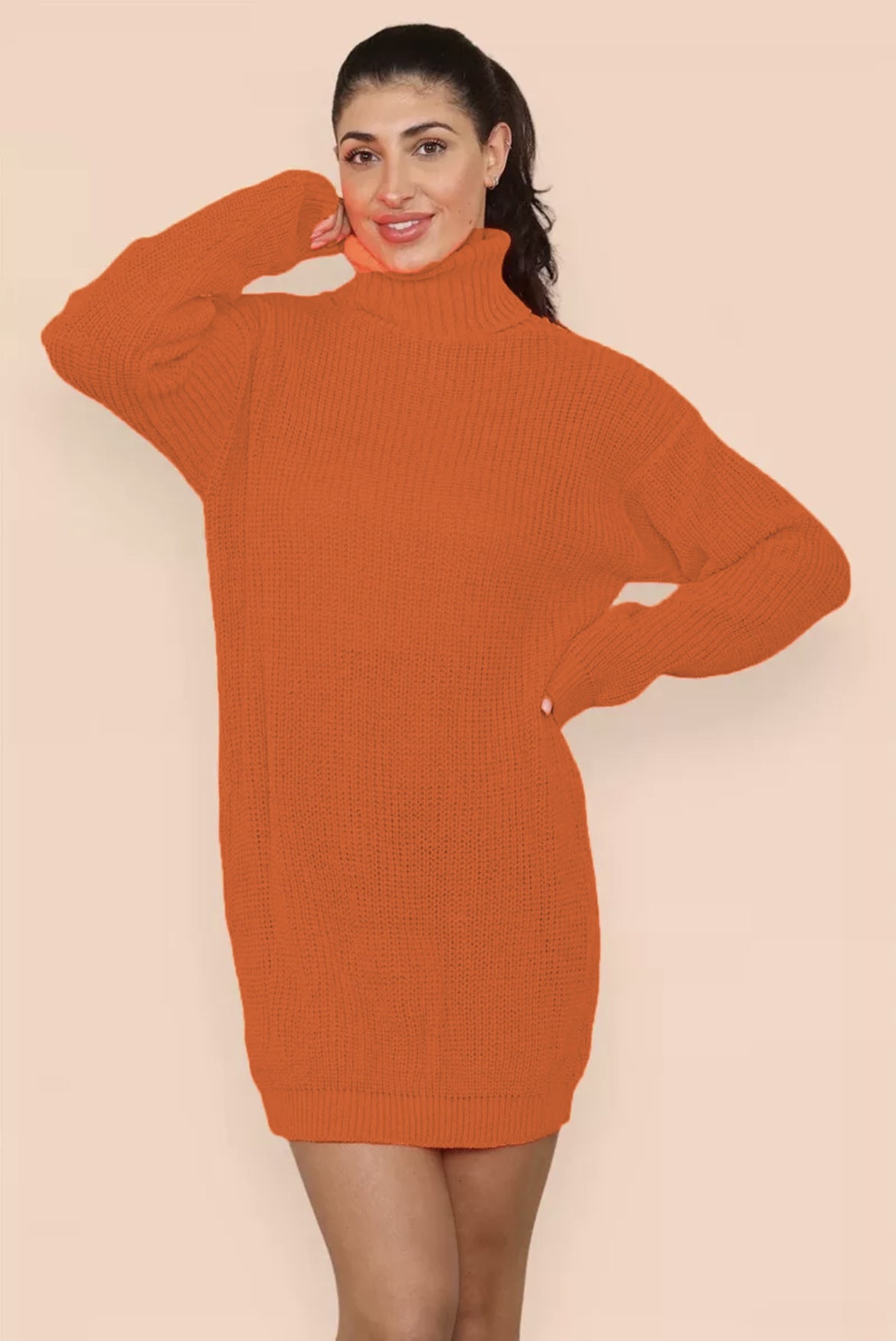 Robe en tricot pour femmes avec col montant et coupe décontractée Chic und Stil