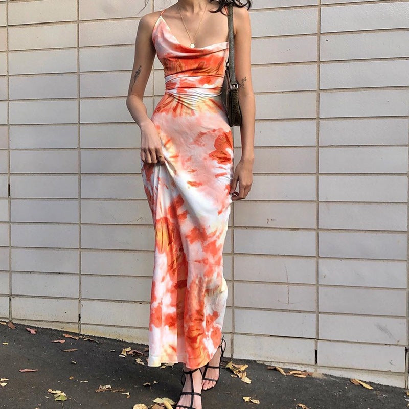 Robe maxi femme avec bretelles spaghetti réglables Chic und Stil