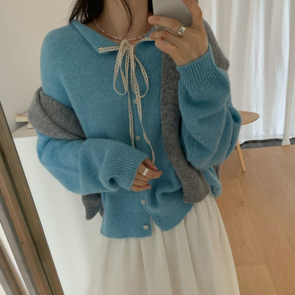 Cardigan en tricot décontracté pour femmes avec cordon de serrage et structure fine Chic und Stil