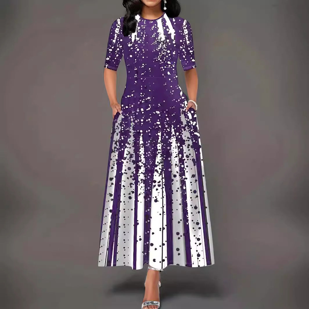 Robe maxi femme avec motif éclaboussure créatif Chic und Stil