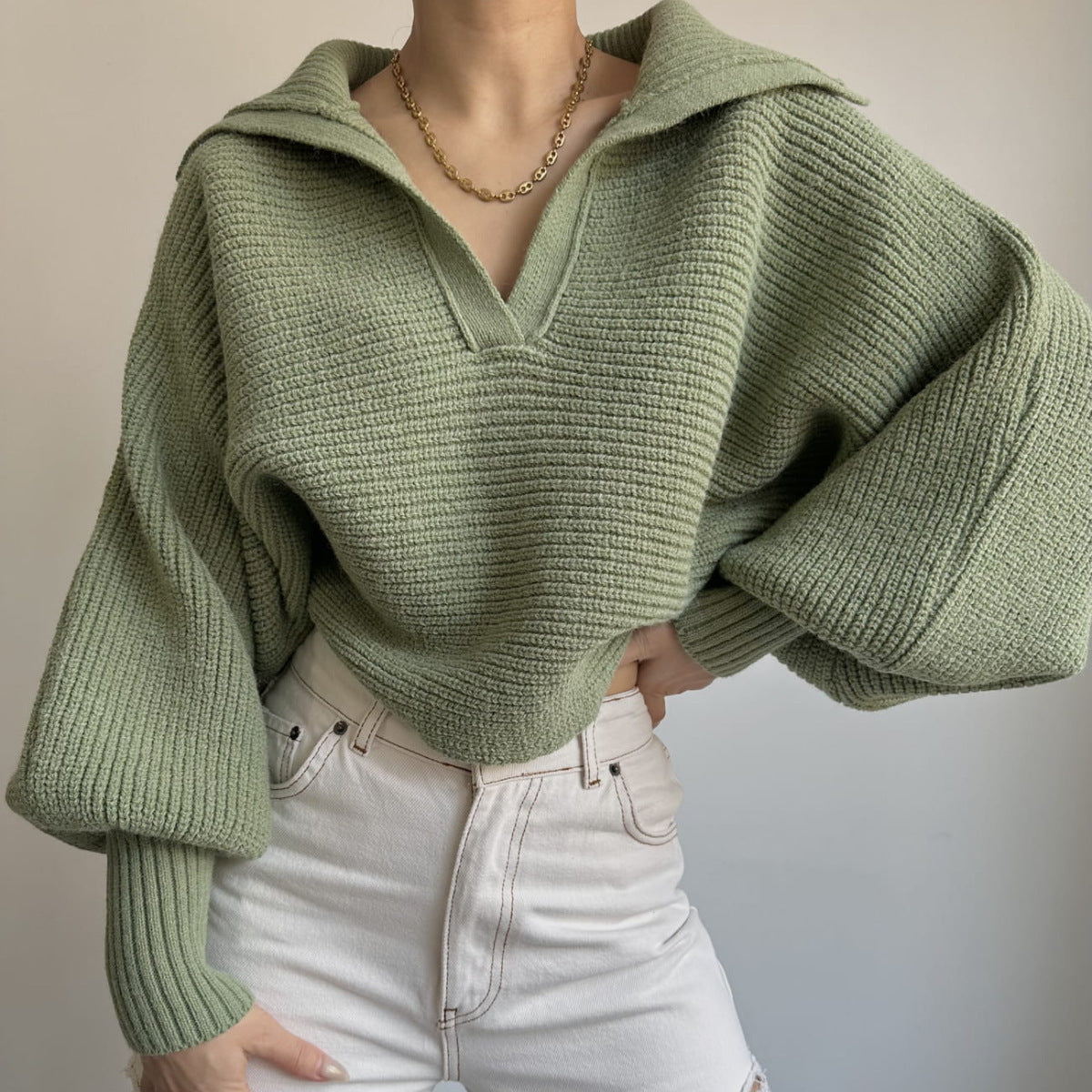 Pull oversized décontracté pour femmes avec des manches structurées Chic und Stil