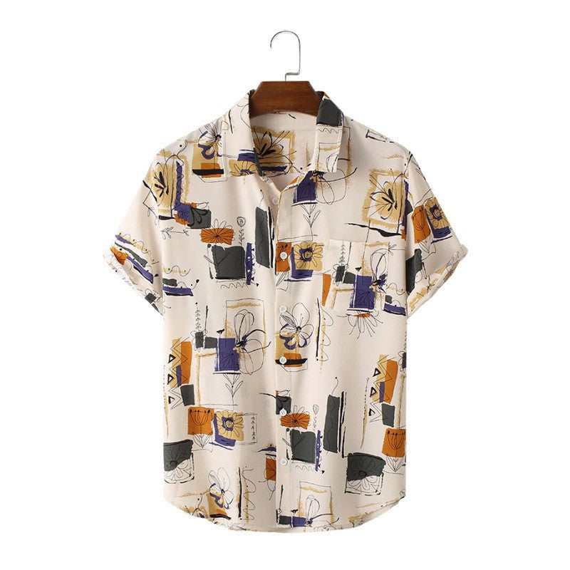 Chemise à manches courtes pour hommes avec un design graphique moderne Chic und Stil