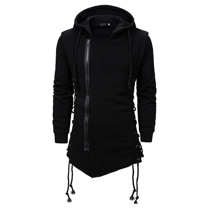 Chemise à capuche tendance pour hommes avec fermeture éclair asymétrique et coupe décontractée Chic und Stil