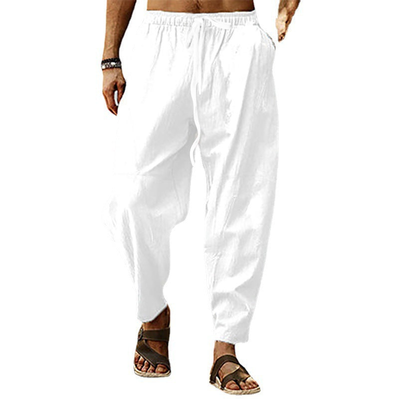 Pantalons d'été décontractés pour hommes en style costume avec taille élastique et poches latérales pratiques Chic und Stil