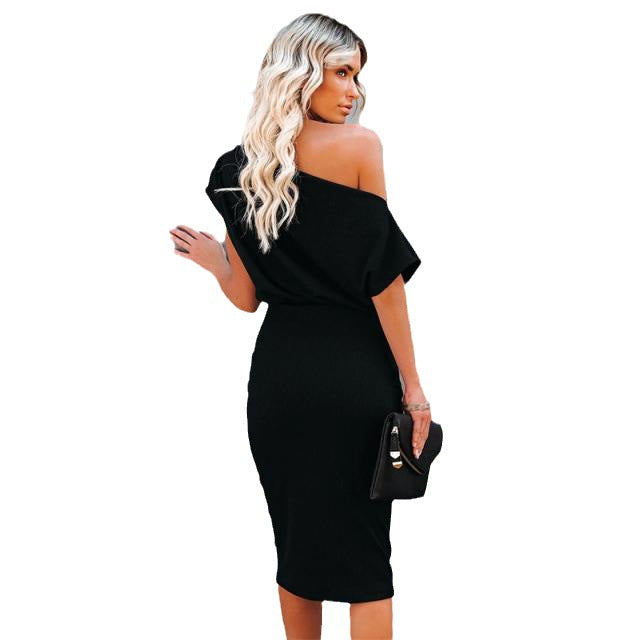 Robe Midi Bodycon Off-Shoulder Chic und Stil pour Femmes