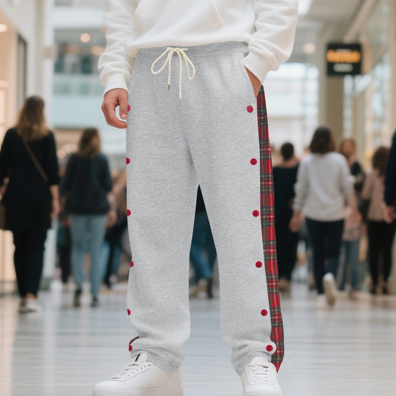 Pantalons de loisirs sportifs pour hommes avec détails à pression Chic und Stil