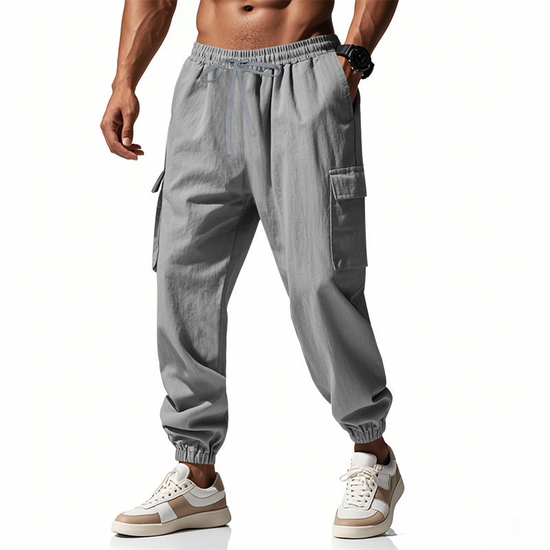 Pantalon cargo confortable pour hommes avec une taille élastique et des poches latérales pratiques Chic und Stil