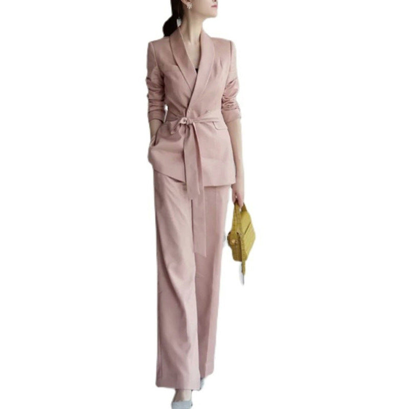 Elegant fitted blazer set for women and wide leg pants Chic and Style