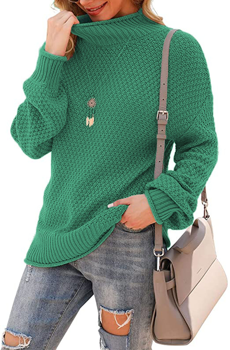 Pull femme avec col haut et motif en tricot structuré Chic und Stil