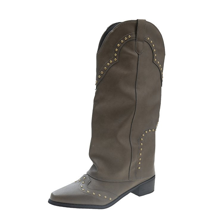 Bottes de cowboy pour femmes avec des clous décoratifs et un confortable talon bloc Chic und Stil