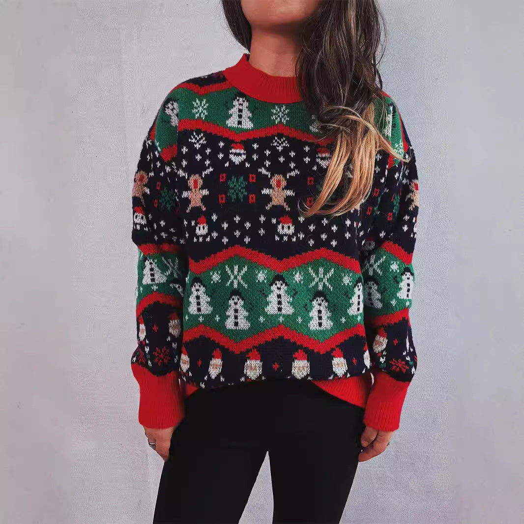 Pull en laine pour femmes de Noël avec un design festif et des motifs ludiques Chic und Stil