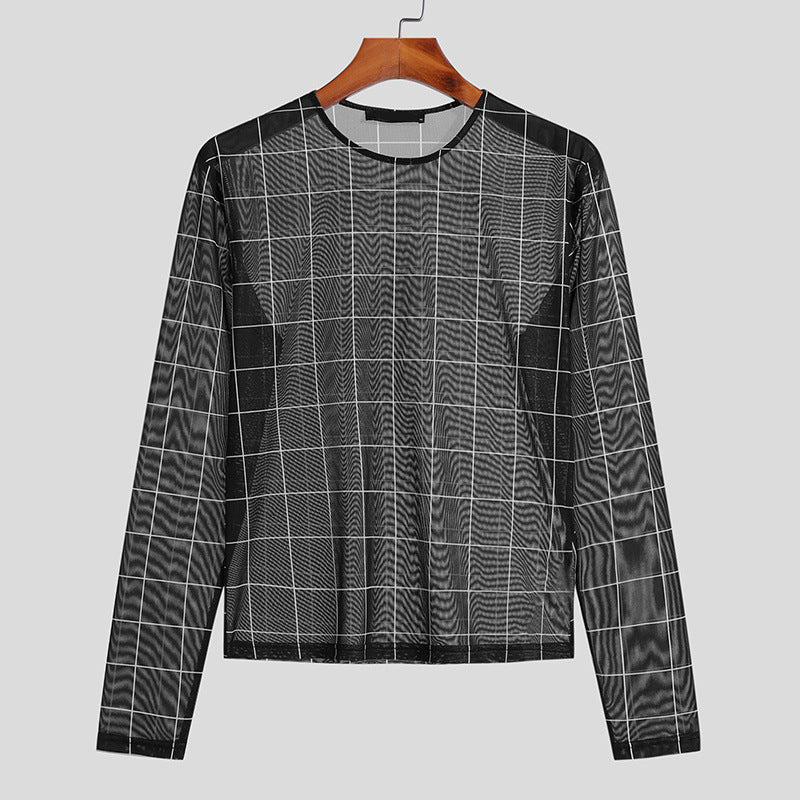 Haut en filet pour hommes avec un motif à carreaux moderne et un tissu respirant Chic und Stil