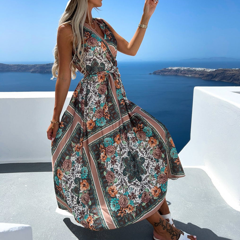 Robe maxi bohemian à fleurs Chic und Stil