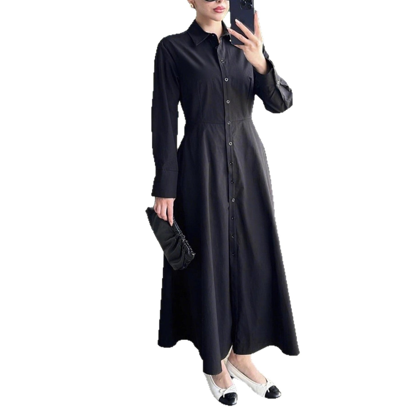 Robe chemise pour femmes avec boutonnière élégante et silhouette cintrée Chic und Stil