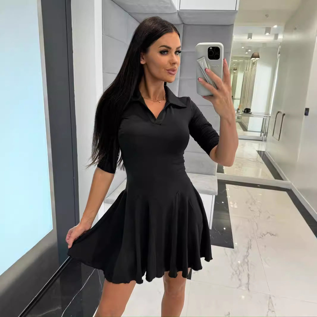 Robe évasée style polo pour femmes Chic und Stil