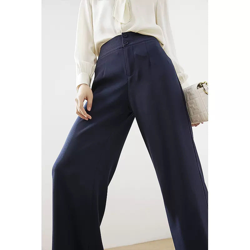 Pantalons larges fluide taille haute pour femmes Chic und Stil