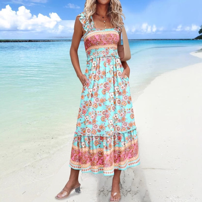 Women's Sleeveless Floral Maxi Dress Chic and Style