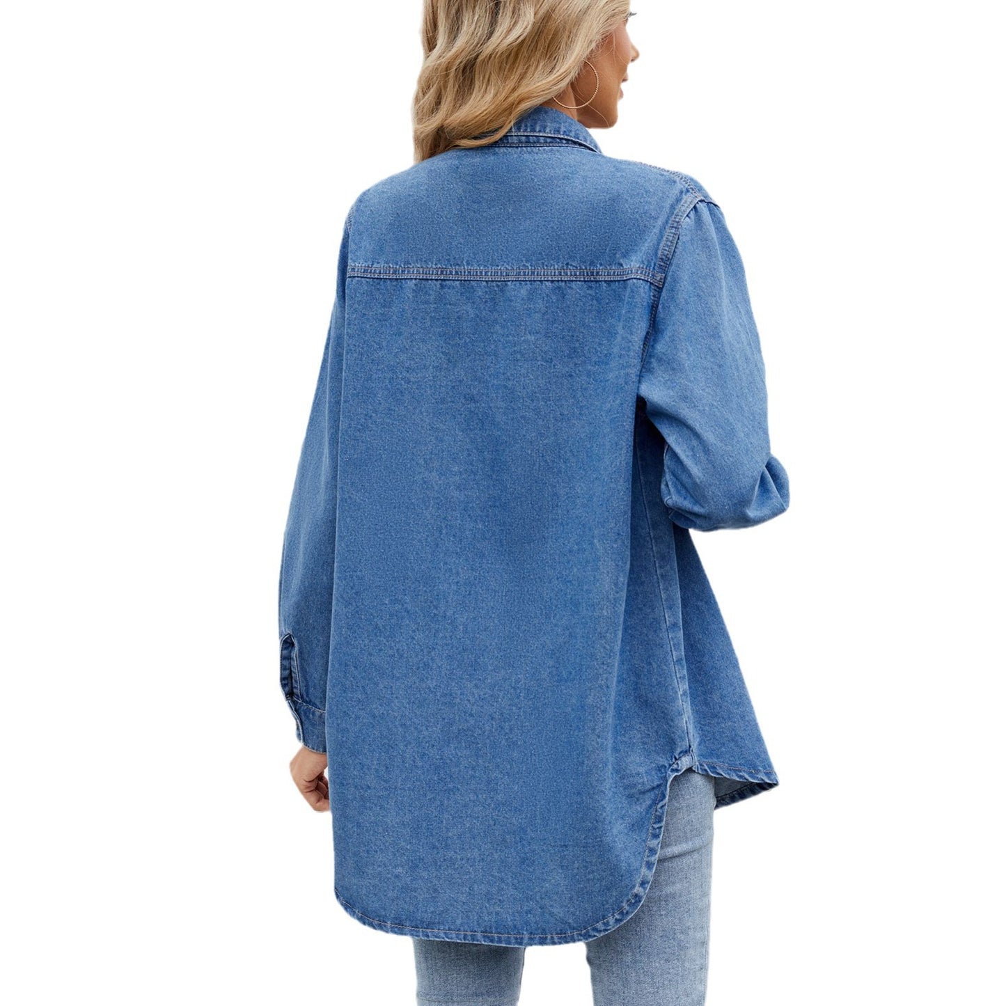 Veste en denim oversized pour femmes avec poches poitrine et coupe décontractée Chic und Stil
