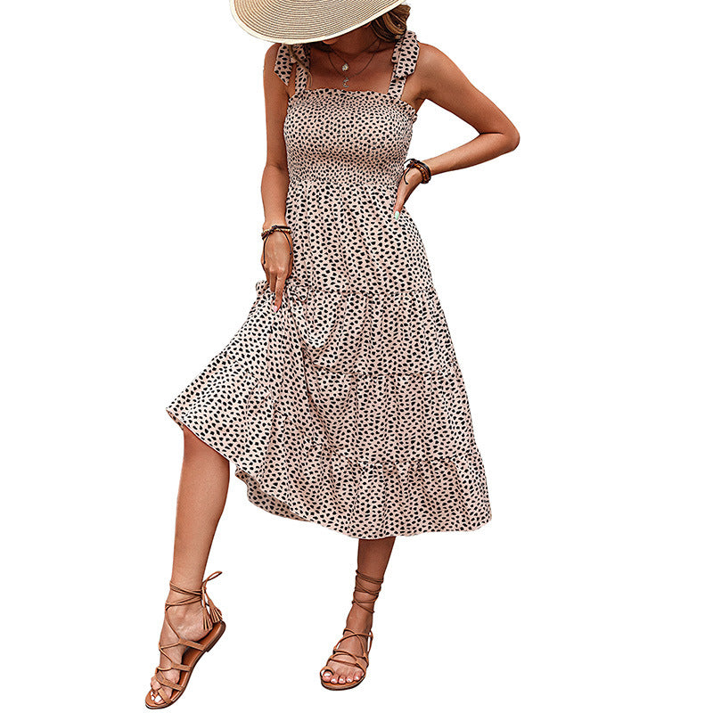 Robe midi pour femmes avec bretelles spaghetti réglables Chic und Stil