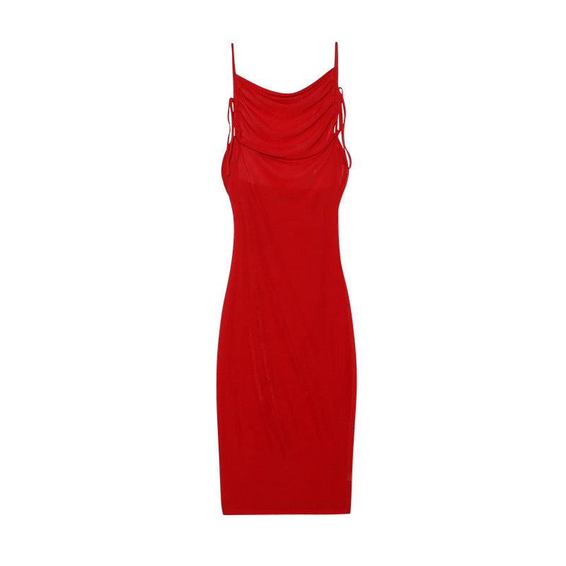 Robe moulante à volants pour femmes avec bretelles réglables Chic und Stil